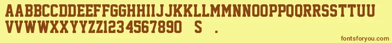 SuperstarM54-fontti – ruskeat fontit keltaisella taustalla
