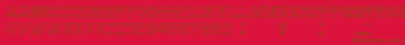 Essere-Schriftart – Braune Schriften auf rotem Hintergrund