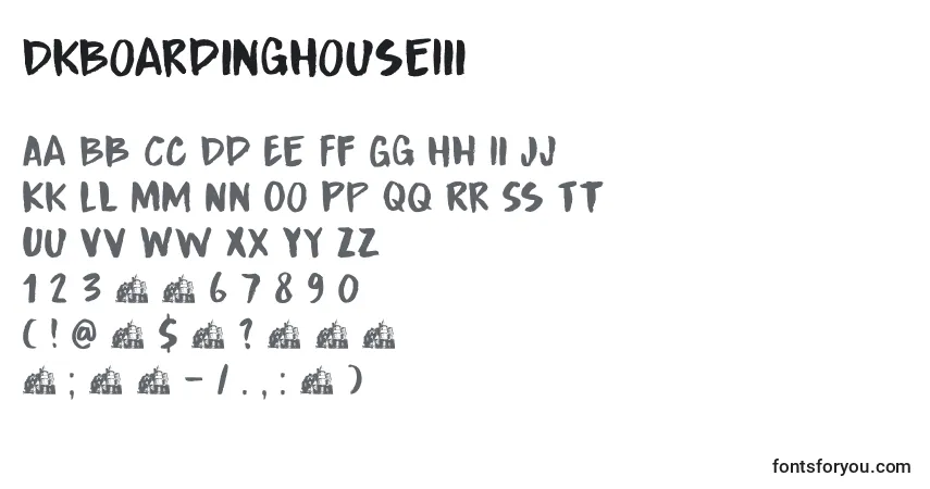 Czcionka DkBoardingHouseIii – alfabet, cyfry, specjalne znaki