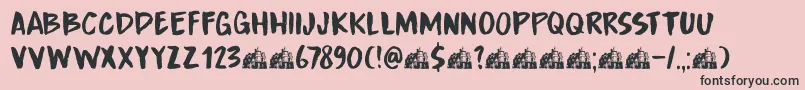 フォントDkBoardingHouseIii – ピンクの背景に黒い文字