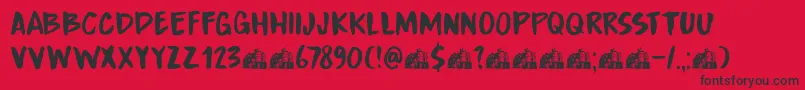 Police DkBoardingHouseIii – polices noires sur fond rouge