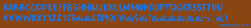 DkBoardingHouseIii Font – Blue Fonts on Brown Background