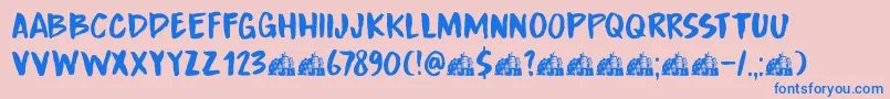 DkBoardingHouseIii Font – Blue Fonts on Pink Background