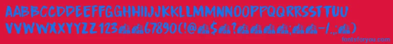 DkBoardingHouseIii Font – Blue Fonts on Red Background