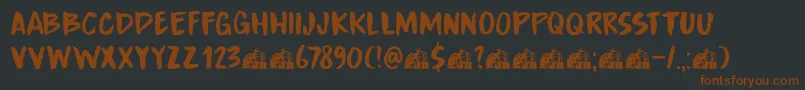 DkBoardingHouseIii-fontti – ruskeat fontit mustalla taustalla