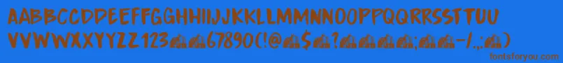 DkBoardingHouseIii Font – Brown Fonts on Blue Background