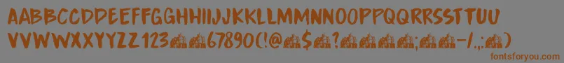 DkBoardingHouseIii Font – Brown Fonts on Gray Background