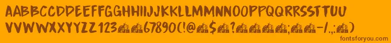 DkBoardingHouseIii Font – Brown Fonts on Orange Background