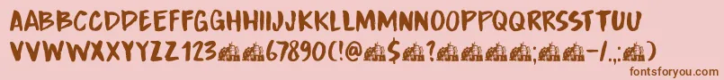 DkBoardingHouseIii Font – Brown Fonts on Pink Background
