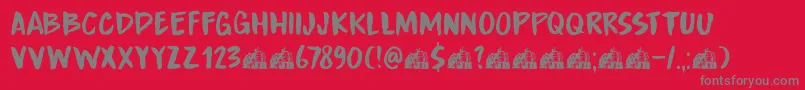 DkBoardingHouseIii Font – Gray Fonts on Red Background
