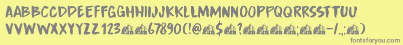 フォントDkBoardingHouseIii – 黄色の背景に灰色の文字
