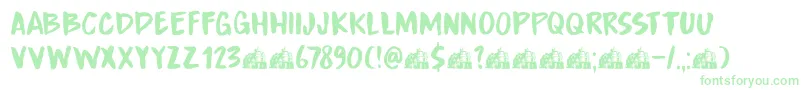 DkBoardingHouseIii Font – Green Fonts on White Background