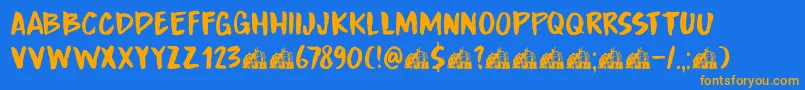 DkBoardingHouseIii Font – Orange Fonts on Blue Background