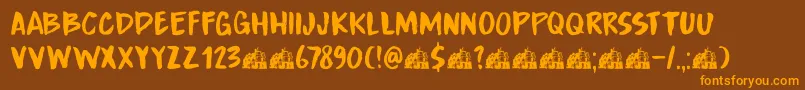 DkBoardingHouseIii Font – Orange Fonts on Brown Background