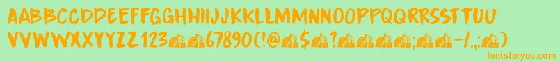 DkBoardingHouseIii Font – Orange Fonts on Green Background