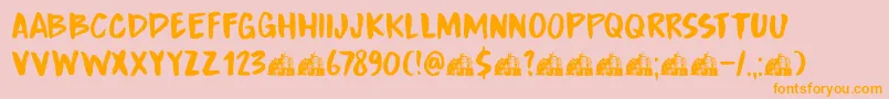 DkBoardingHouseIii Font – Orange Fonts on Pink Background