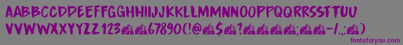 DkBoardingHouseIii Font – Purple Fonts on Gray Background