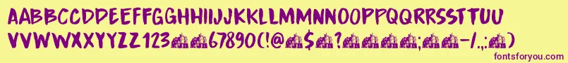 DkBoardingHouseIii Font – Purple Fonts on Yellow Background