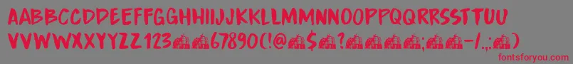 DkBoardingHouseIii Font – Red Fonts on Gray Background