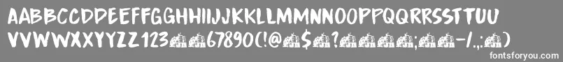 フォントDkBoardingHouseIii – 灰色の背景に白い文字