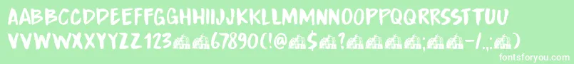 DkBoardingHouseIii Font – White Fonts on Green Background