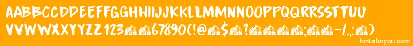 DkBoardingHouseIii Font – White Fonts on Orange Background