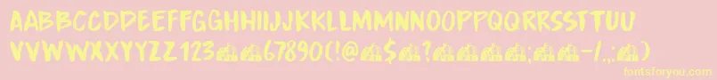 DkBoardingHouseIii Font – Yellow Fonts on Pink Background