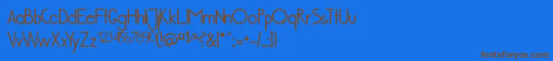 Więcej informacji o czcionce Bus201PortugalMuenchen Czcionka Bus201PortugalMuenchen – brązowe czcionki na niebieskim tle