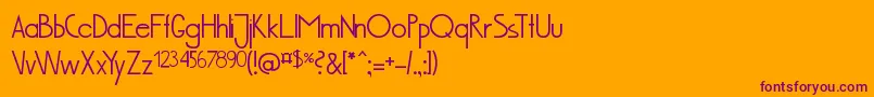 Fonte Bus201PortugalMuenchen – fontes roxas em um fundo laranja