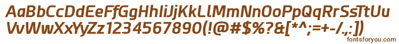 EsphimereBoldItalic-fontti – ruskeat fontit valkoisella taustalla