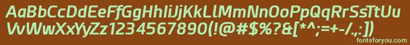 EsphimereBoldItalic-fontti – vihreät fontit ruskealla taustalla