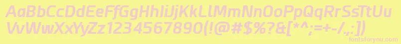 EsphimereBoldItalic-fontti – vaaleanpunaiset fontit keltaisella taustalla