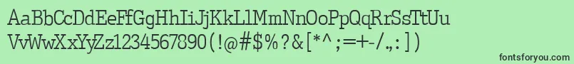 Europeantypewriter-fontti – mustat fontit vihreällä taustalla