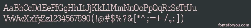 Czcionka Europeantypewriter – różowe czcionki na czarnym tle