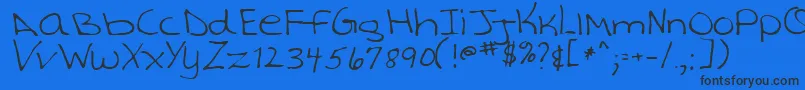 TashaRegular Font – Black Fonts on Blue Background
