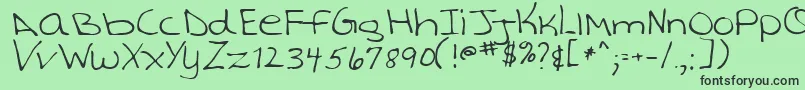 TashaRegular Font – Black Fonts on Green Background