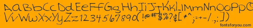 TashaRegular-Schriftart – Schwarze Schriften auf orangefarbenem Hintergrund
