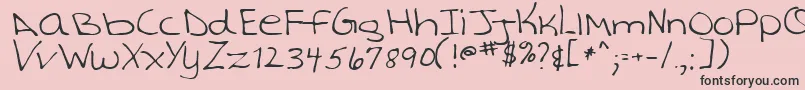 TashaRegular Font – Black Fonts on Pink Background