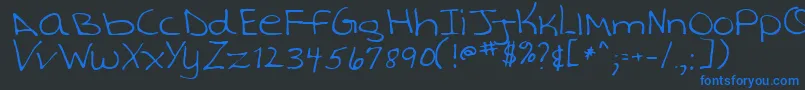 TashaRegular Font – Blue Fonts on Black Background