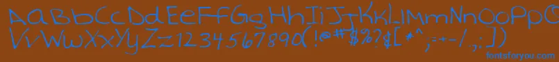 Шрифт TashaRegular – синие шрифты на коричневом фоне