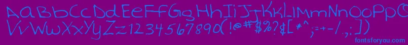 TashaRegular Font – Blue Fonts on Purple Background