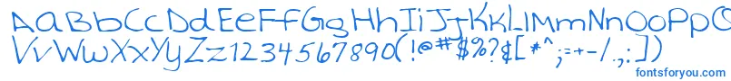 TashaRegular-Schriftart – Blaue Schriften auf weißem Hintergrund
