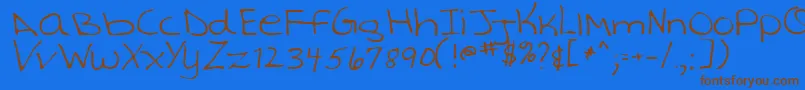 TashaRegular Font – Brown Fonts on Blue Background