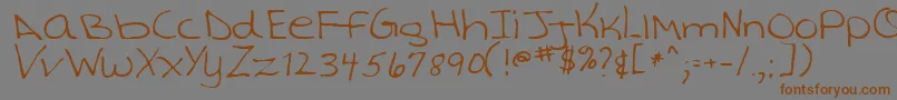 TashaRegular Font – Brown Fonts on Gray Background
