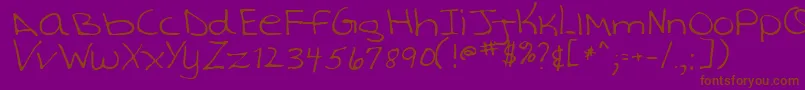 TashaRegular Font – Brown Fonts on Purple Background