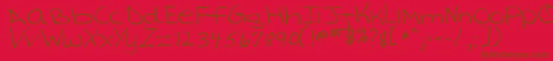 TashaRegular Font – Brown Fonts on Red Background