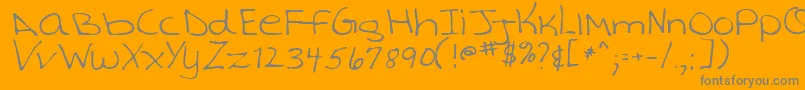 TashaRegular Font – Gray Fonts on Orange Background