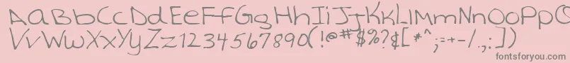 TashaRegular-Schriftart – Graue Schriften auf rosa Hintergrund