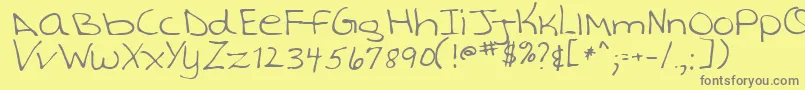 TashaRegular Font – Gray Fonts on Yellow Background