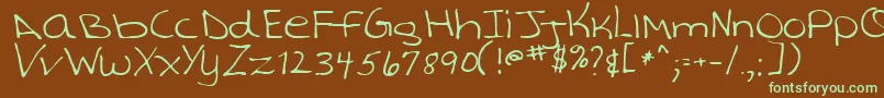 TashaRegular Font – Green Fonts on Brown Background